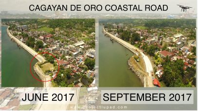 Cagayan de Oro Coastal Road June 2017 September 2017 Comparison Project LUPAD JPG