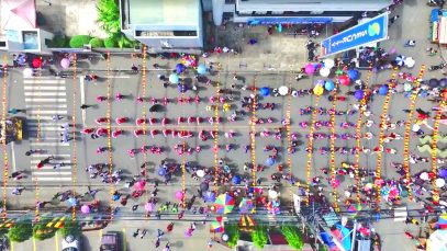 Diyandi Festival – Street Dancing Competition From Above Aerial JPG