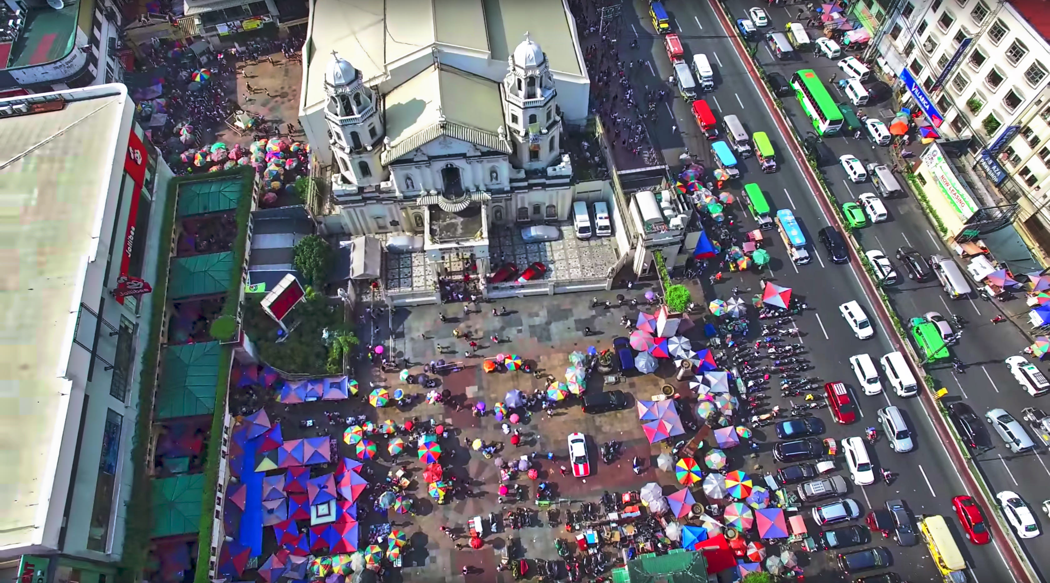 VIDEO Quiapo Church Philippines Aerial Tour