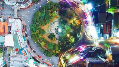 Fuente Osmena Circle Cebu City Day and Night Aerial View Project LUPAD