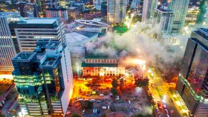 Fire at Metro Ayala Cebu Aerial View Project LUPAD JPG