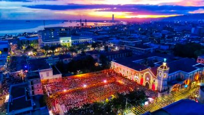 Sinulog Festival Crowd at Basilica del Santo Niño Aerial View Project LUPAD