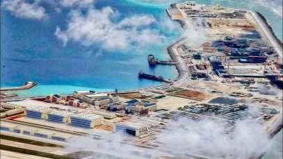 China’s Military Base in Spratly Islands Aerial View Courtesy of Inquirer