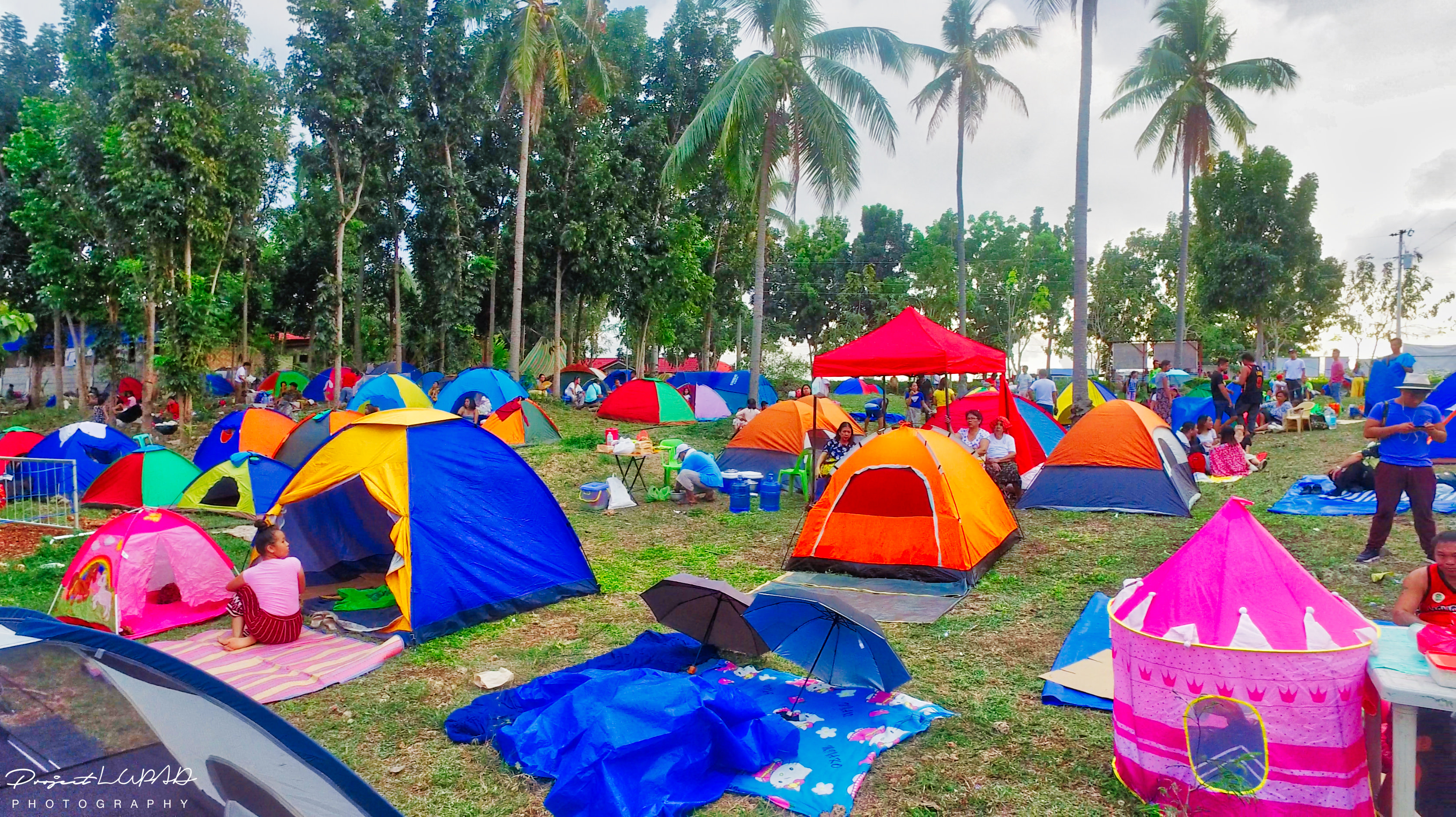 Pilgrims and their tents/camping areas/pilgrims in all areas scattered around.