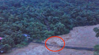 Flash Flood Destroys Bridge in Rizal Province Aerial View Project LUPAD 1