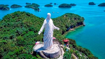 Christ the Savior Statue Aerial View Pangasinan in the Philippines Project LUPAD