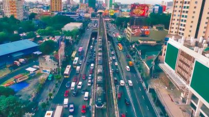 Experience EDSA Avenue in Manila from Above Aerial View Project LUPAD