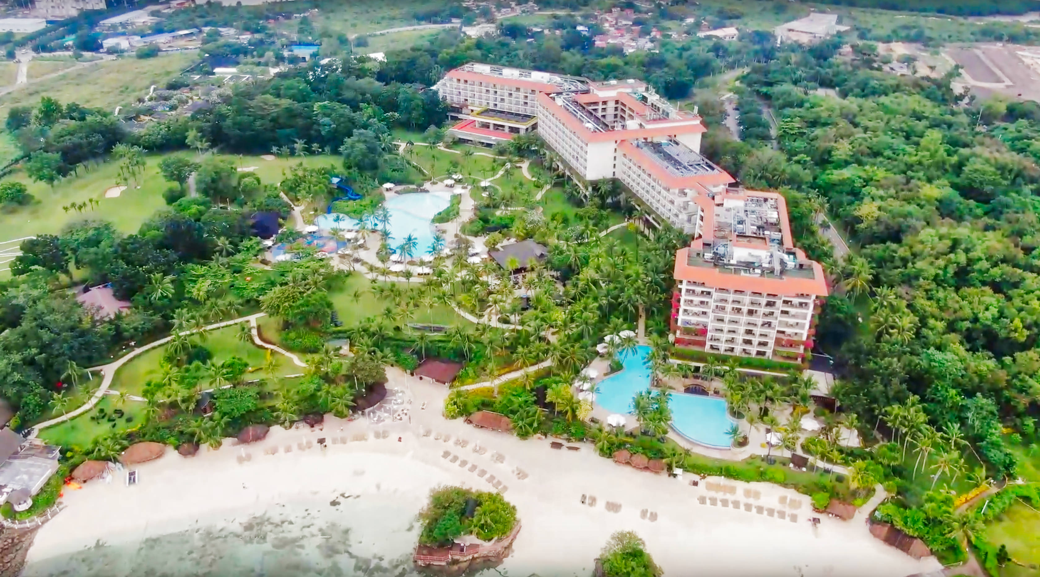Cebu Hotels And Resorts; VIDEO: Shangri-La's Mactan Resort and Spa Cebu Aerial View