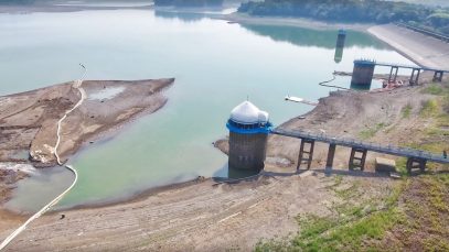 Aerial View of La Mesa Dam in Critical Water Level as of March 2019 Project LUPAD