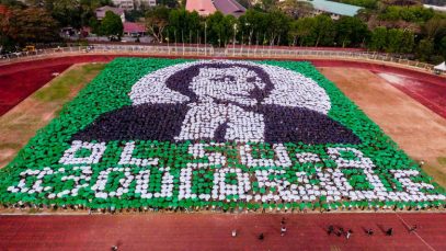 DLSU-Dasmariñas Bags Guinness World Records as the Largest Umbrella Mosaic Formed by People Aerial View Project LUPAD