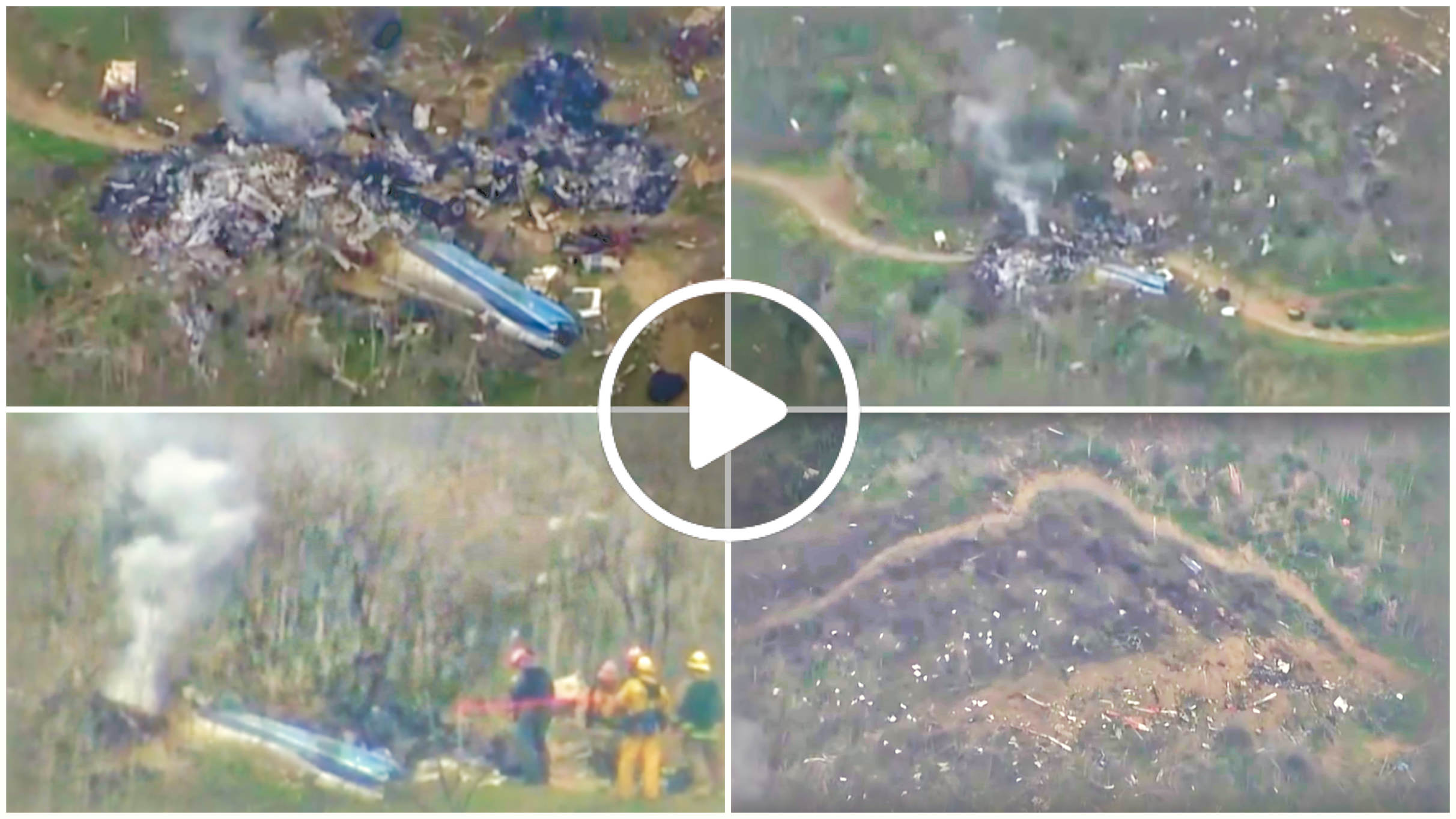 Aerial Footage of Kobe Bryant's Helicopter Crash Site in California