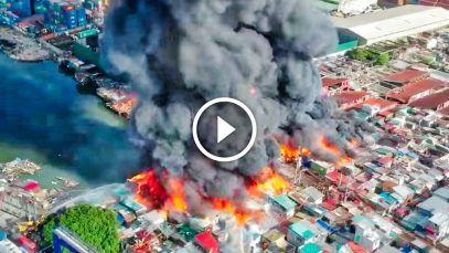 Fire at Tondo in Metro Manila Raised to 5th Highest Alarm Aerial Coverage Project LUPAD