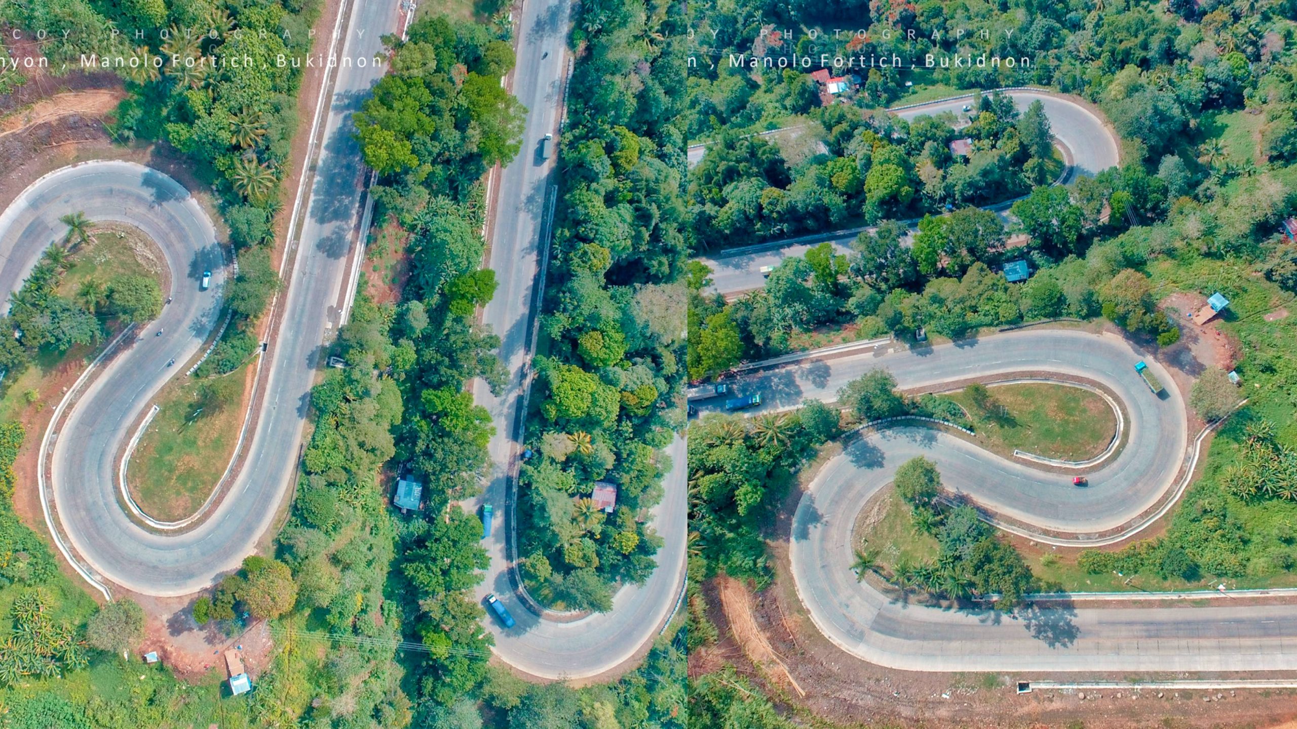Mangima "Zigzag" Road Aerial View in Manolo Fortich, Bukidnon