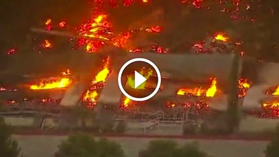 Aerial Footage of Fire at Amazon Distribution Center in California Project LUPAD