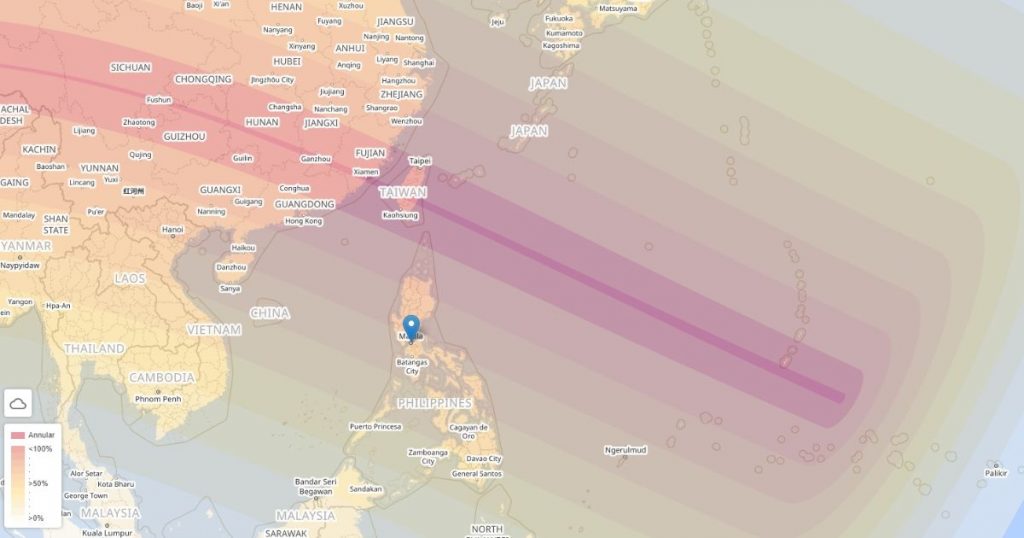 Annular Solar Eclipse in the Philippines on Sunday, June 21