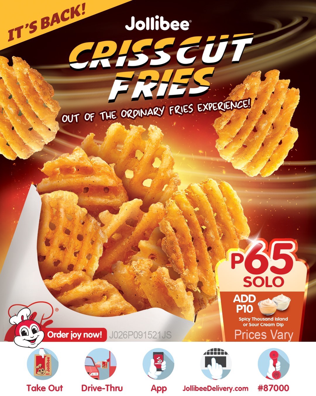 Jollibee Crisscut Fries is Back in Bucket and Solo, Comes with Two Dips