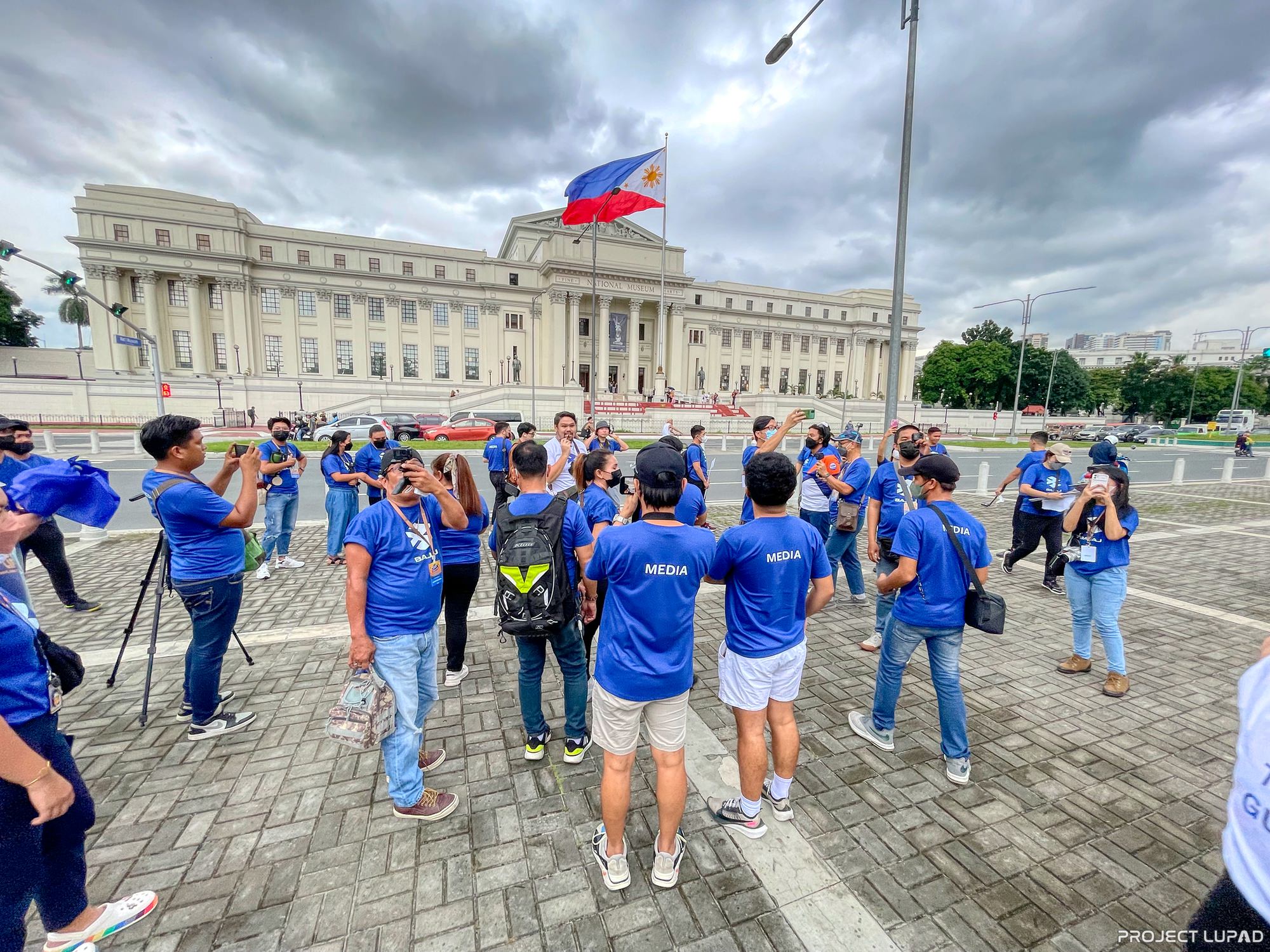 The Bajaj tour group in front of a Manila landmark
