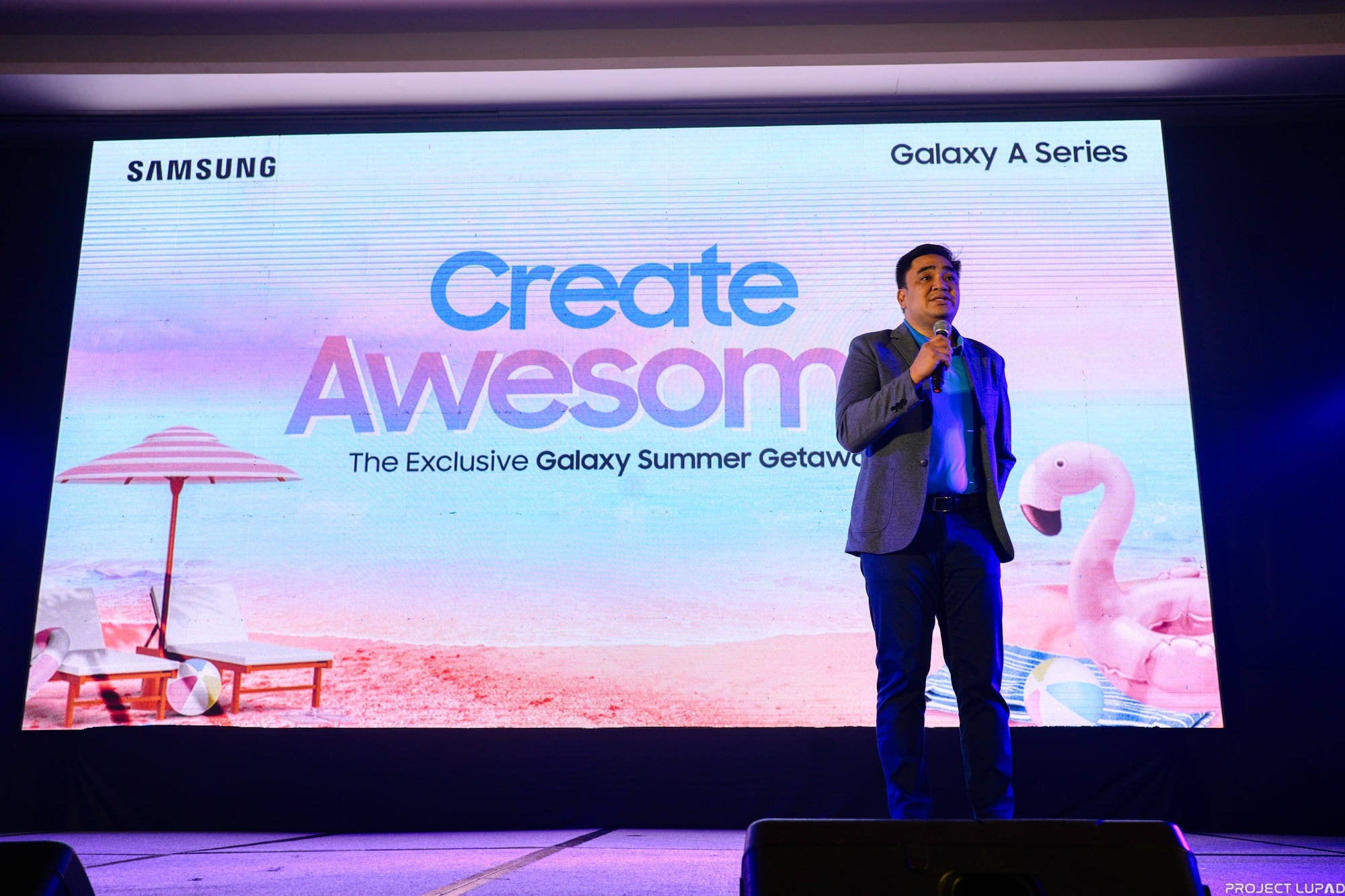 The stage at the Samsung Galaxy A55 5G and A35 5G launch in Davao