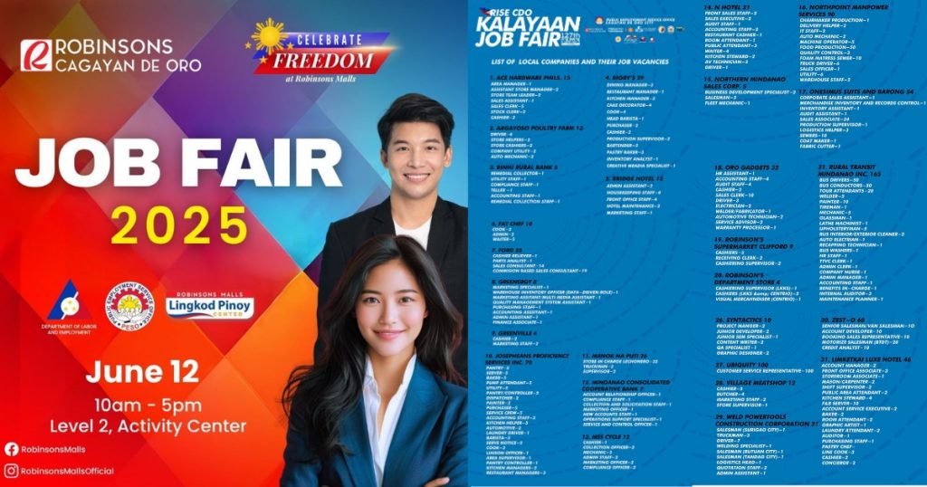 Independence Day Job Fair 2025 at Robinsons Cagayan de Oro