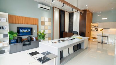 New Korean Solid Surface and Modular Cabinet System Showroom Project LUPAD