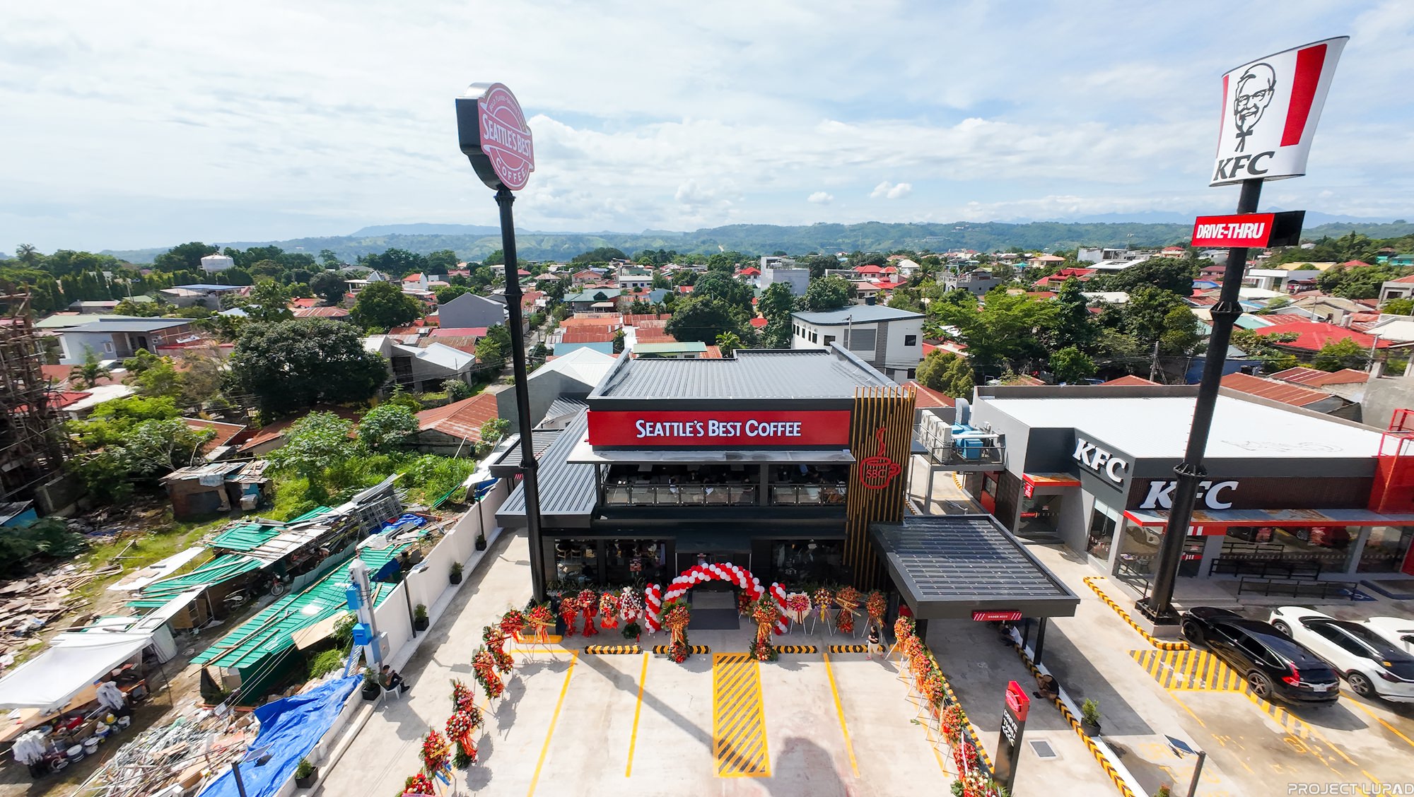 Aerial view of Seattle’s Best Coffee on Masterson Avenue