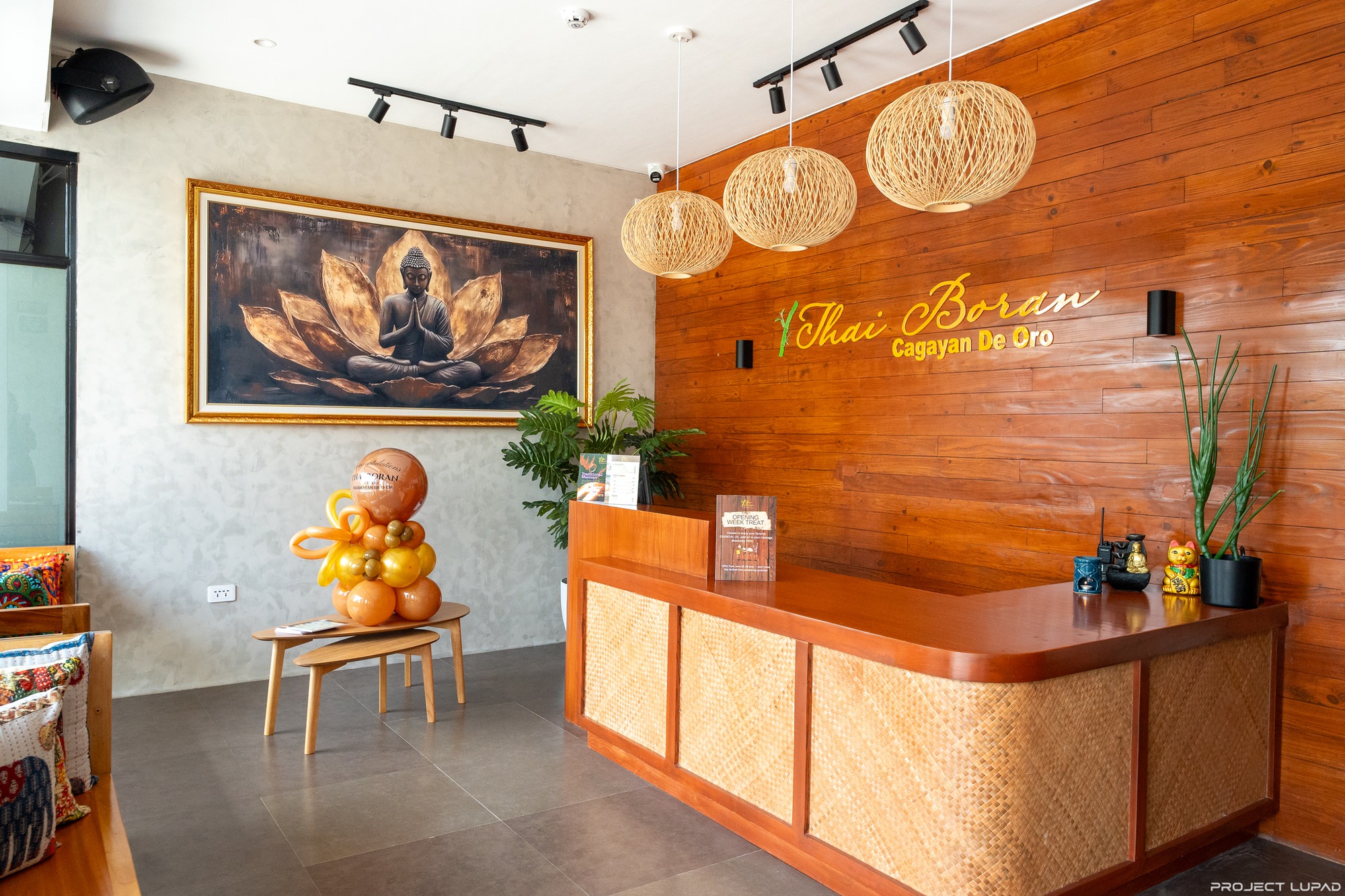 The reception at Thai Boran Massage Kauswagan, shot for this Thai Boran case study by Project LUPAD