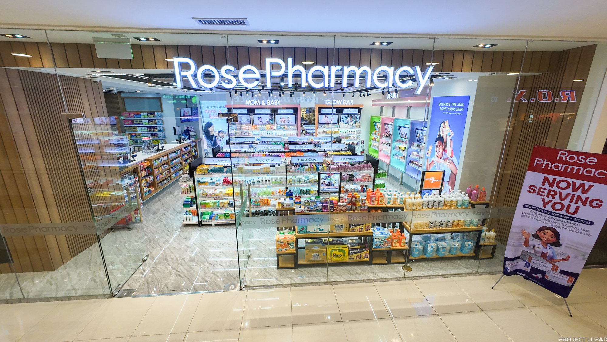 The refreshed Rose Pharmacy at Ayala Malls Centrio, shot for this Rose Pharmacy case study by Project LUPAD