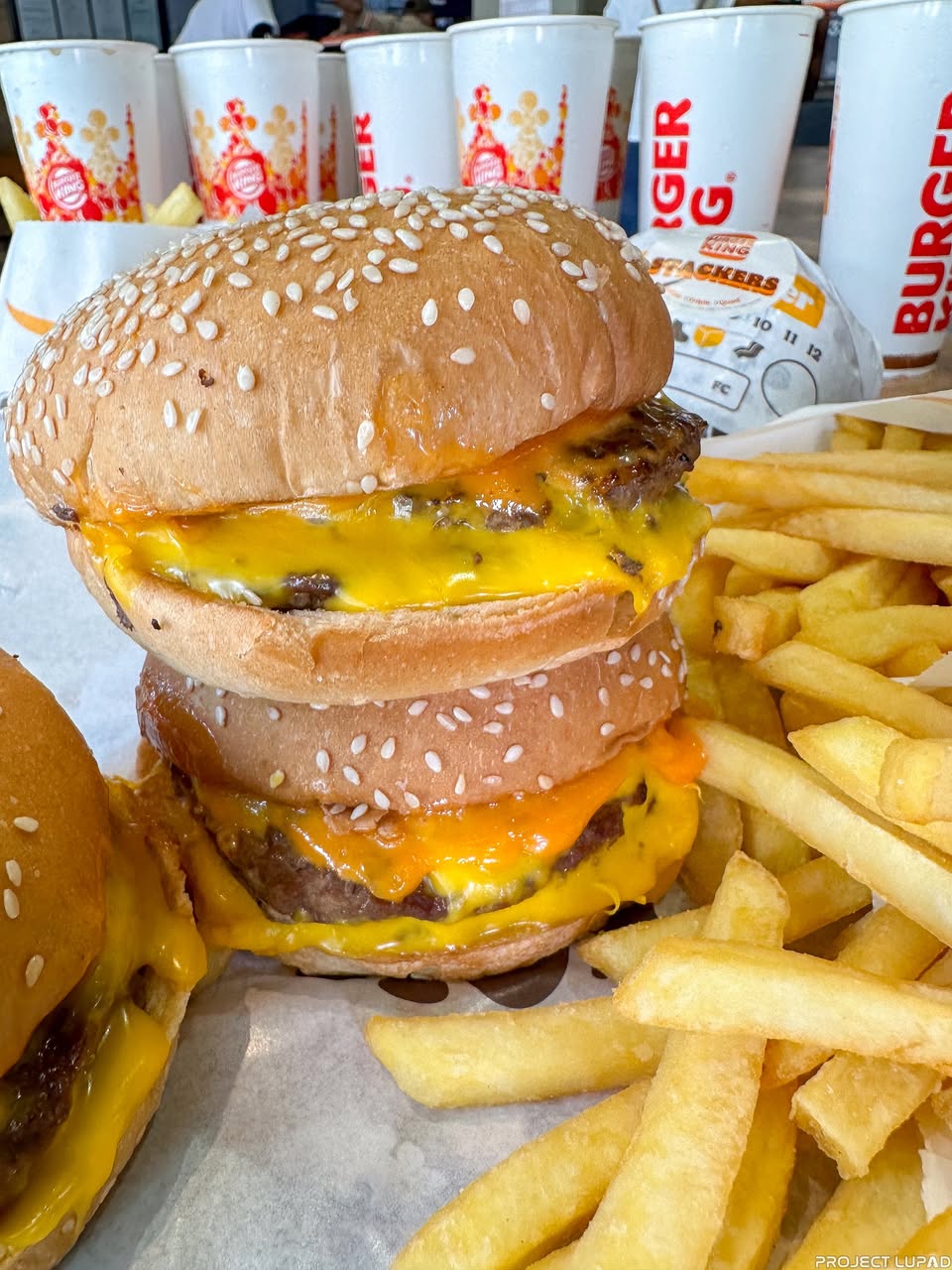 The Burger King Quad Stackers with cheese
