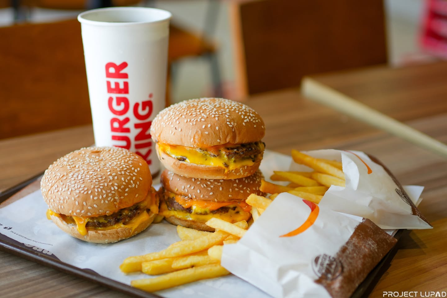 A Burger King Stackers meal with a drink
