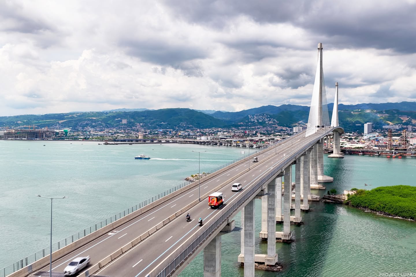 Aerial view of a bridge in Cebu