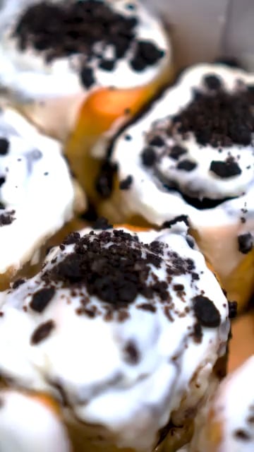 Cookies and Cream Minichocobons topped with cookie crumbs