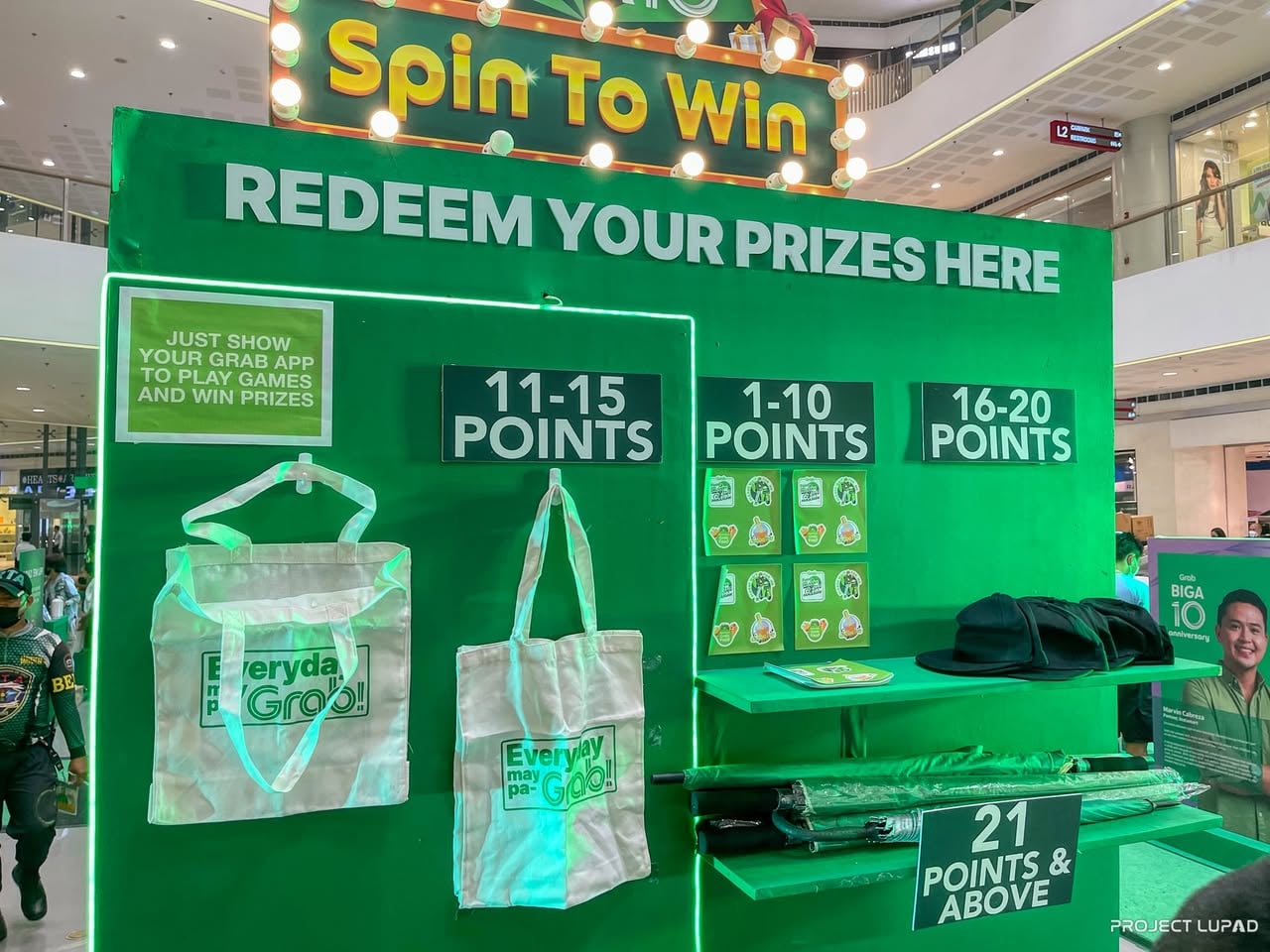 A Grab booth at the Grab Caravan BIGA10 Festival in Cagayan de Oro