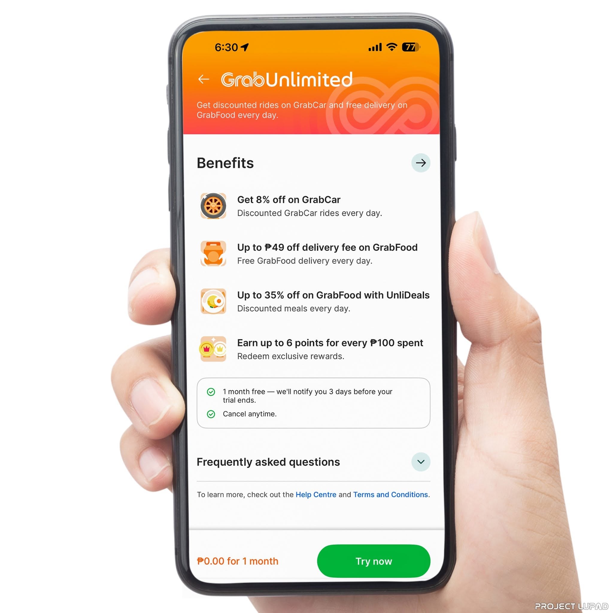 GrabUnlimited in the Grab app