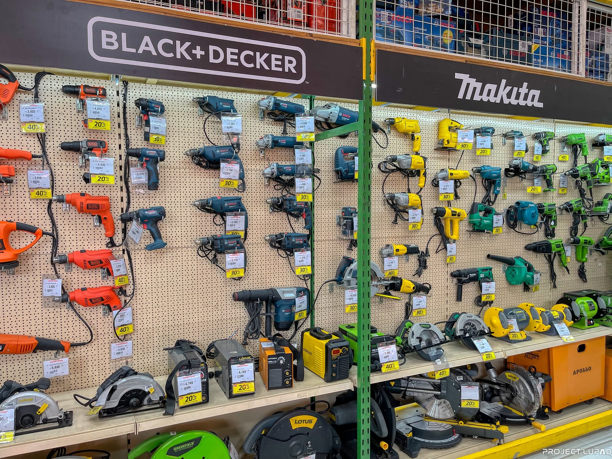 Power tools on display at Handyman Bulua