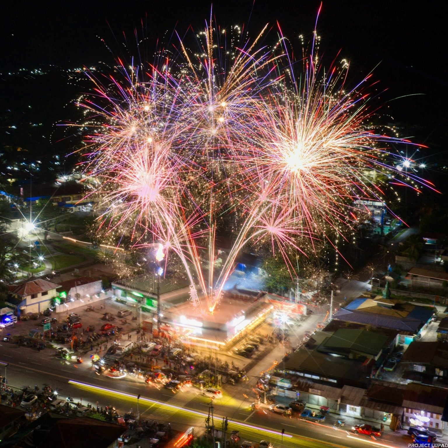 Fireworks over Jollibee Kapatagan, featured in our Jollibee case study